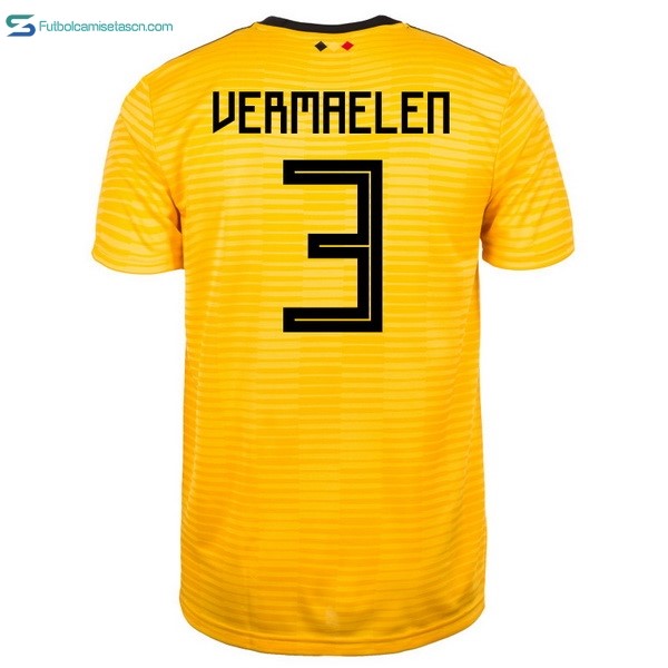 Camiseta Belgica 2ª Vermaelen 2018 Amarillo